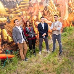 Dover Quartet in Front of a Graffiti Wall